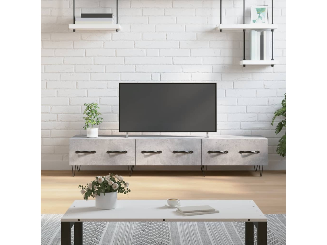 Vidaxl Móvel De Tv 150x36x30 Cm Derivados De Madeira Cinzento Cimento