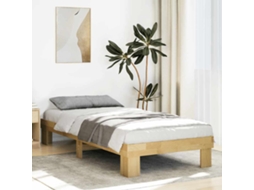 Vidaxl Estrutura De Cama Sem Colchão 75x190 Cm Carvalho De Maciça