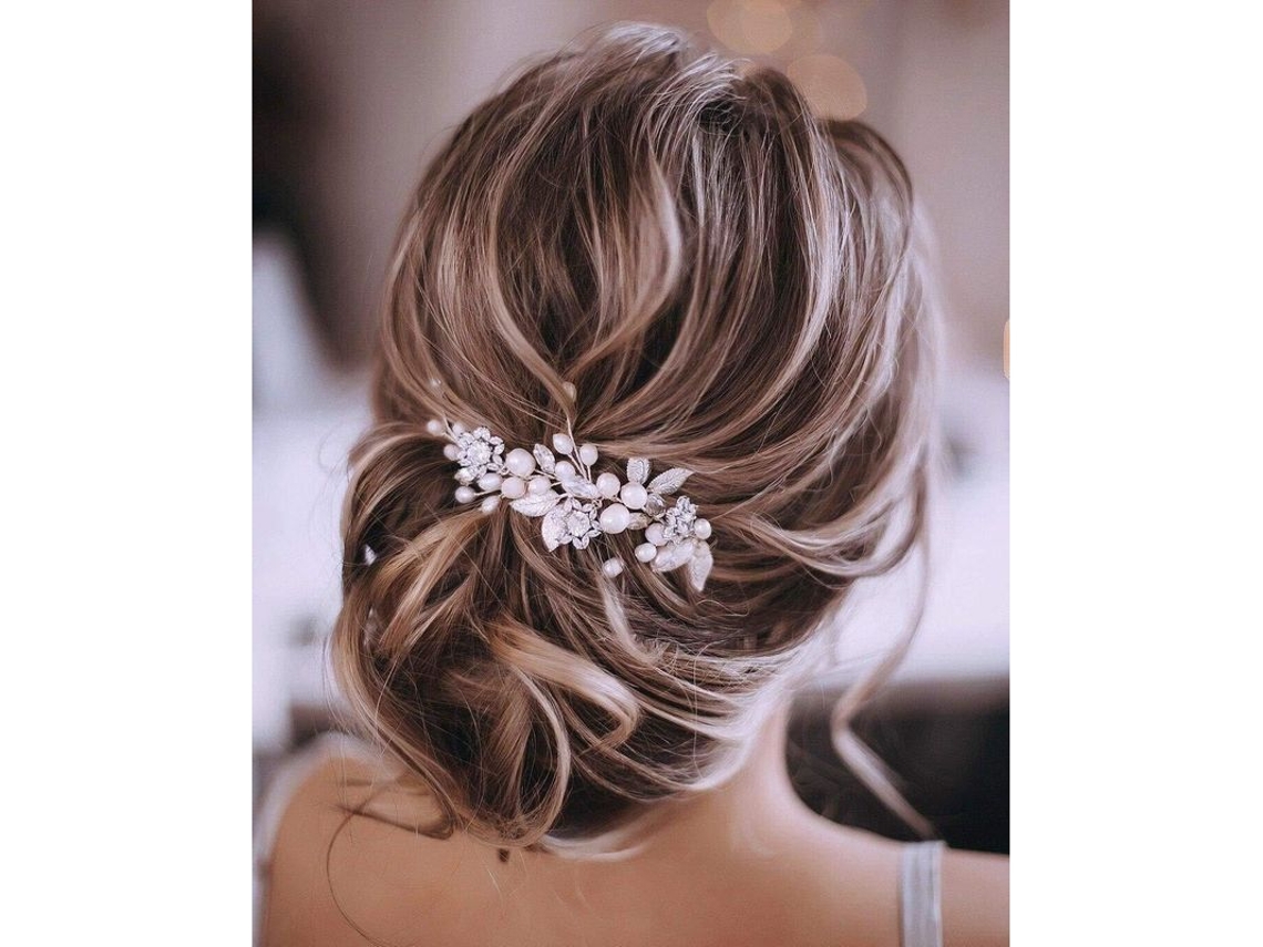 Vine De Cabello De Cristal Para Bodas Accesorios De Novia Con Perlas Y Cristales Plata