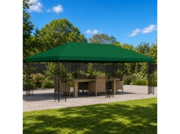 Vidaxl Gazebo De Jardim 6 X 3 M Verde Poliéster E Aço 190 Gsm