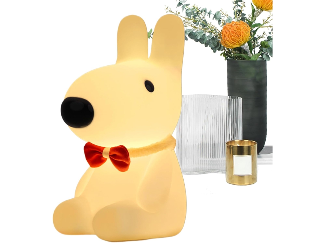 Luminária noturna de LED em formato de cachorrinho, com intensidade ajustável e