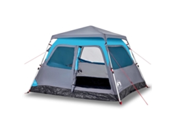 Camping Tent, Camping Tents Vidaxl Azul Poliéster (4 Pessoas)