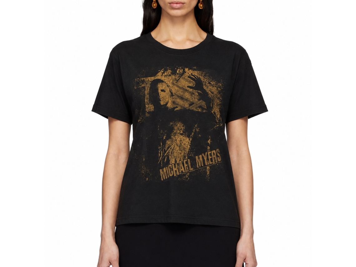 Rockinstone Halloween Vintage Myers Black Adult T-shirt Size:m