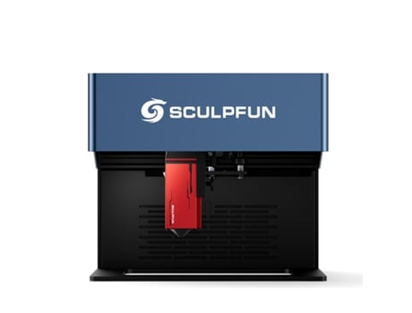 Gravador a laser portátil Sculpfun Icube Pro Max 10 W, área de 120 x 120 mm, foco de 0,08 mm e conexão Bt/Tipo C! Pilha de átomos