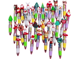 30 Canetas De Natal 4 Em 1, Canetas Multicoloridas Com Tema Natalino