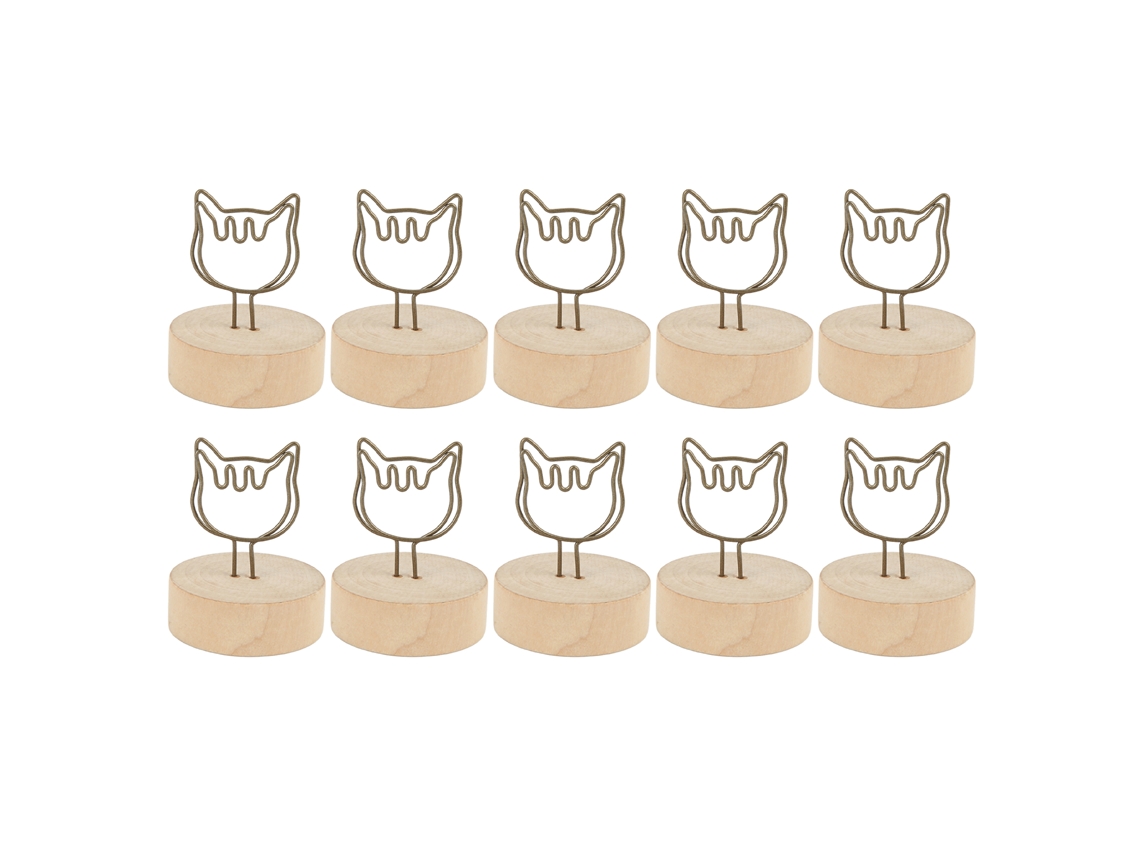 10 Unidades Porta Tarjetas De Mesa Com Base De Gato Porta Nome Clips Decoração Mesa