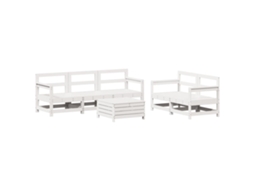 Conjunto de 6 Sofás de Jardim Madeira de Pinho Maciça Branco MAISON EXCLUSIVE