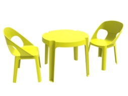 Set 2+1 Cadeiras-mesa Crianças Interior, Exterior Verde Limão Rita Garbar