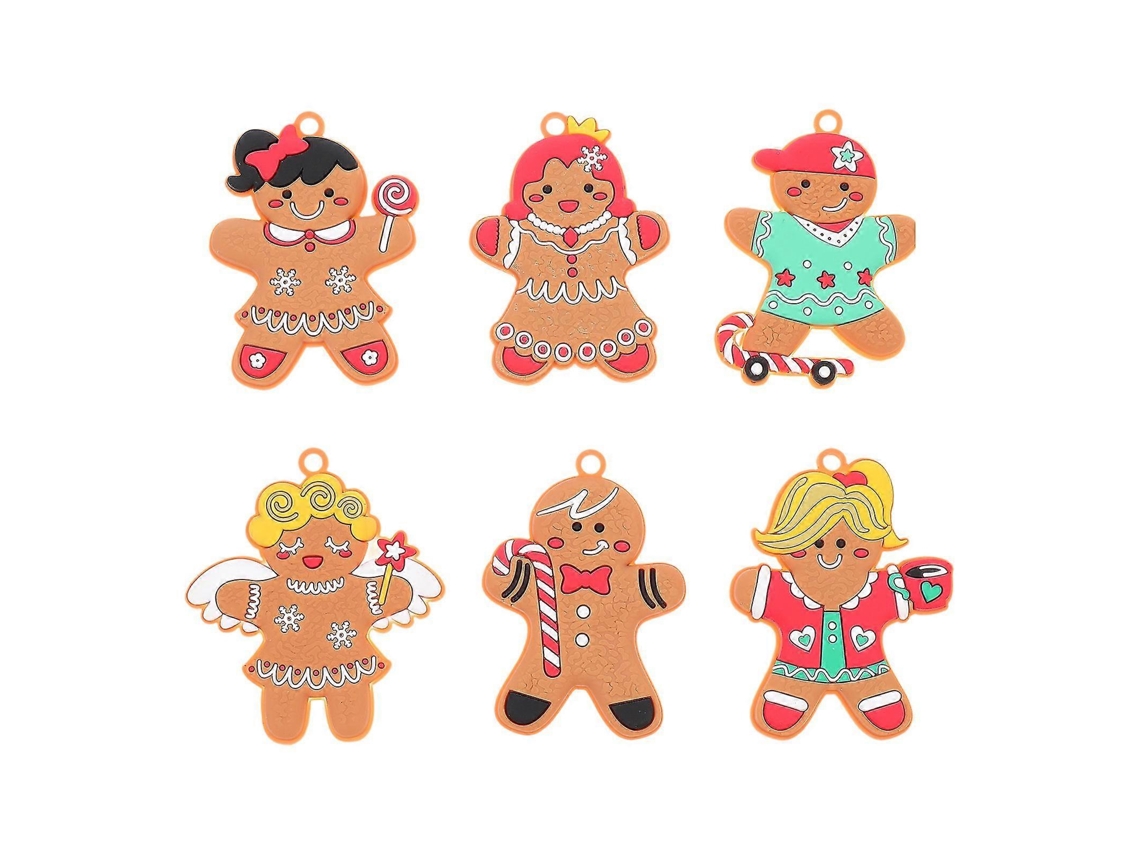 Conjunto De 6 Enfeites De Gengibre Para Rvore De Natal. Hengjian
