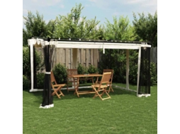 Vidaxl Gazebo Com Paredes De Malha 4x3 M Aço Creme