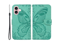 Capa Em Couro Pu Para Iphone 16 Verde