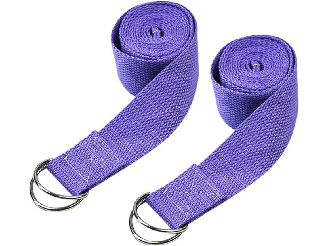 Faixa Elástica De Yoga 2 Peças Em Poliéster E Algodão Roxo Para Exercícios Diários | Cinto Alongamento Melhora