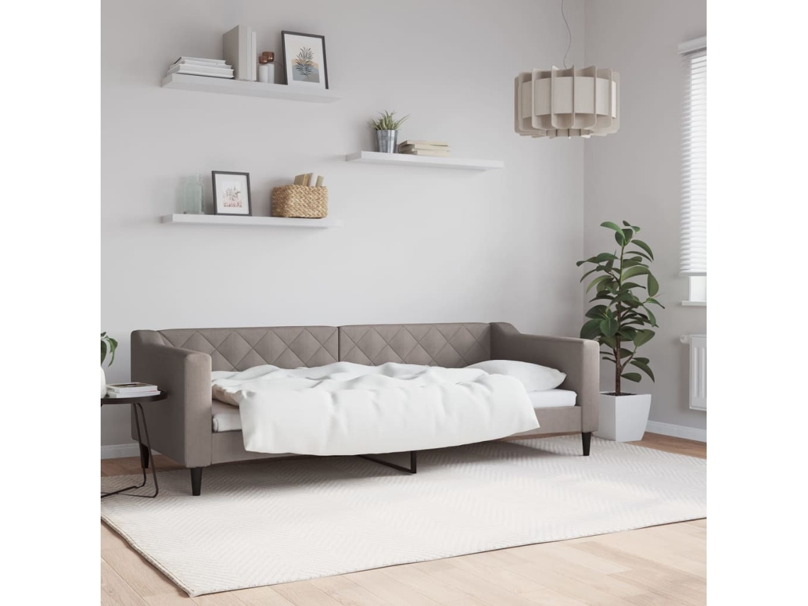 Cama De Solteiro | Camas Para Quarto | Sofá-cama 80x200 Cm Tecido Cinzento-acastanhado