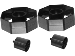 Conjunto de 2 peças de substituição em plástico Eixos para dispensador de mesa Fita Adesiva, com rodas compactas para fácil substituição.