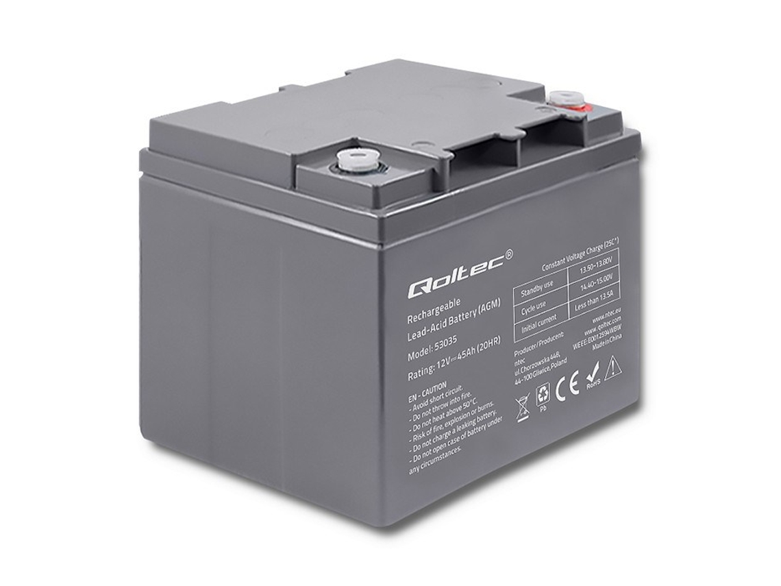 53035 Agm Battery | 12v | 45ah | Max 540a Qoltec