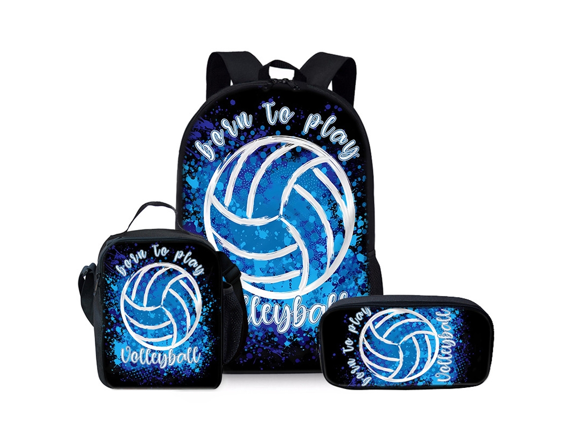 Mochila Escolar Panoona Conjunto De Lancheira E Estojo Com 3 Peças, Impressão 3d Futebol (17 Polegadas) Estilo 12