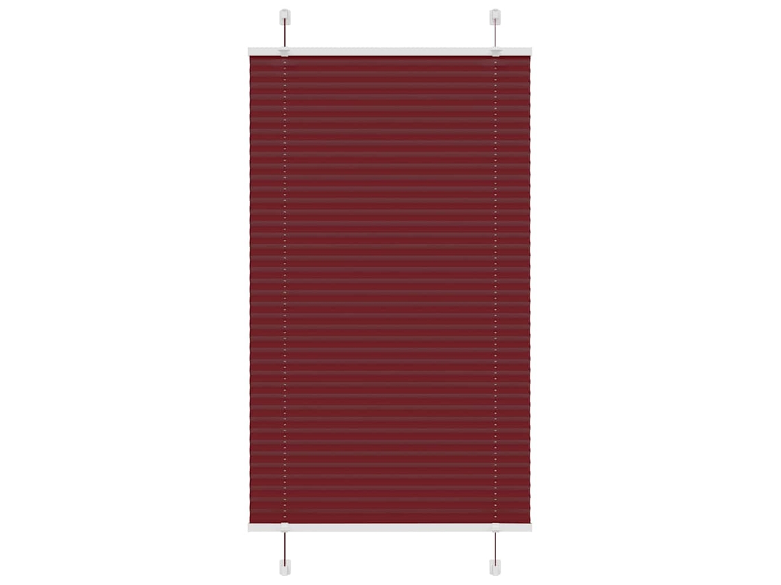 Vidaxl Plissado Cego Bordéus Vermelho 80x100 Cm Largura Tecido 79,4 Cm