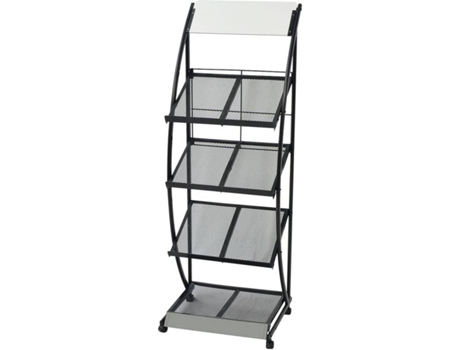 Porta-revistas A4  preto e branco (47x40x134 cm)