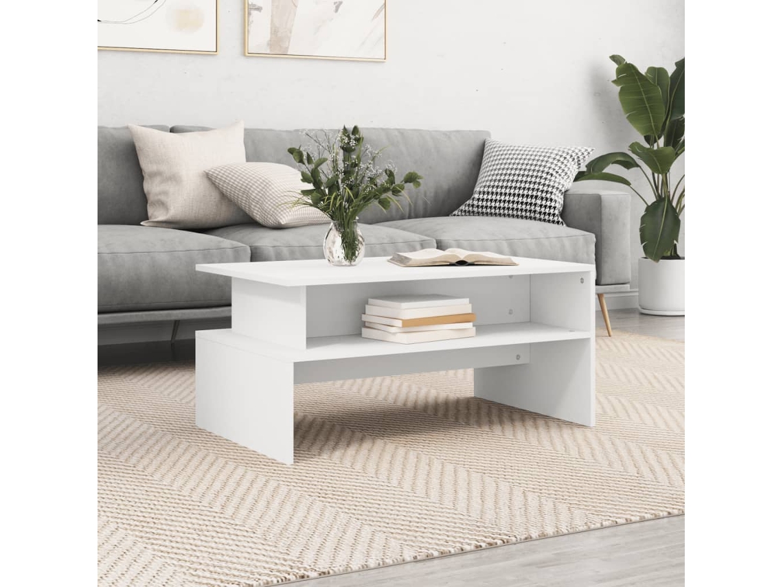 Vidaxl Mesa De Centro 90x55x42,5 Cm Derivados De Madeira Branco