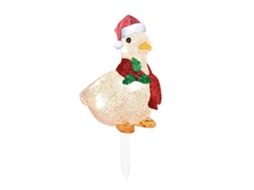 Pato Com Lenço Decorativo Luzes Planas Escultura De Jardim Enfeites Para Gramado Quintal Natal