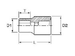 Soquete 1/4" 6 Faces 10 Mm Tengtools 55m1405100