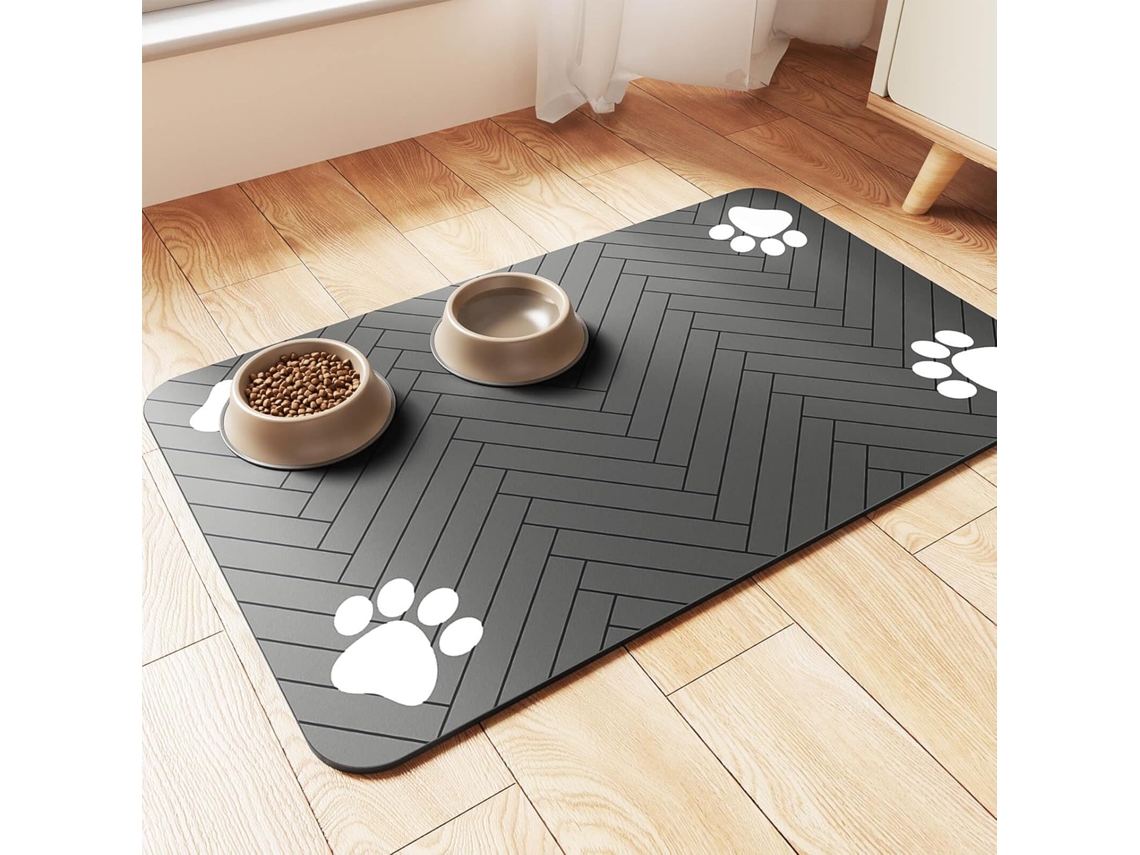 Tapete de Silicone para Alimentação de Cães e Gatos, Impermeável com Borda Alta, À Prova de Derramamentos AQUAFORGE