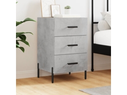 Vidaxl Mesa De Cabeceira 40x40x66 Cm Derivados Madeira Cinza Cimento