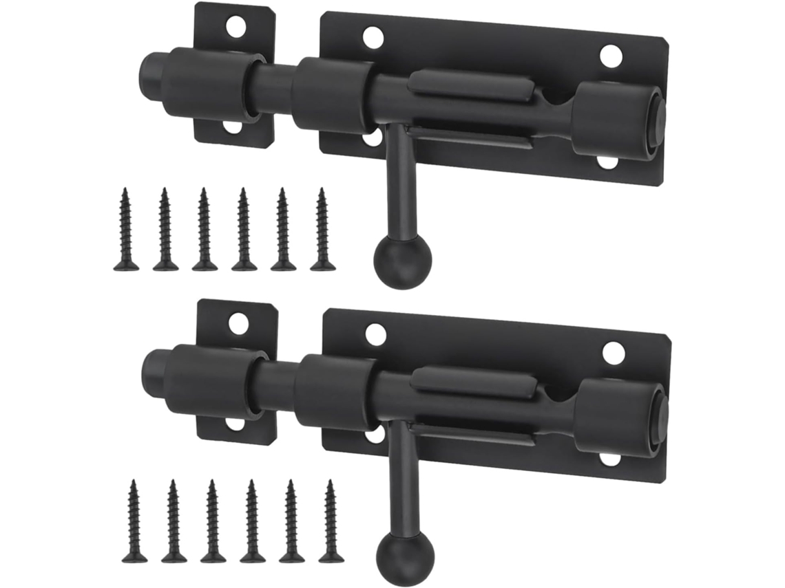 Conjunto De 2-trincos Deslizantes Multiuso 4-polegadas Em Aço Inoxidável Robusto Para Fechamento Portas