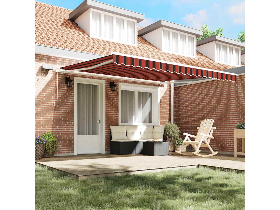 Vidaxl Toldo Retrátil Laranja E Castanho 400 × 300 Cm