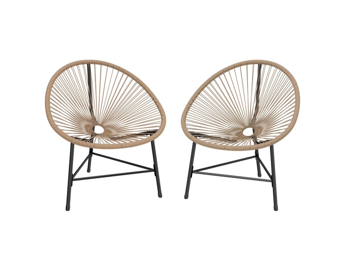 Poltronas Acapulco (resina Trançada, Estrutura Aço, 120kg, 72x68x81cm)