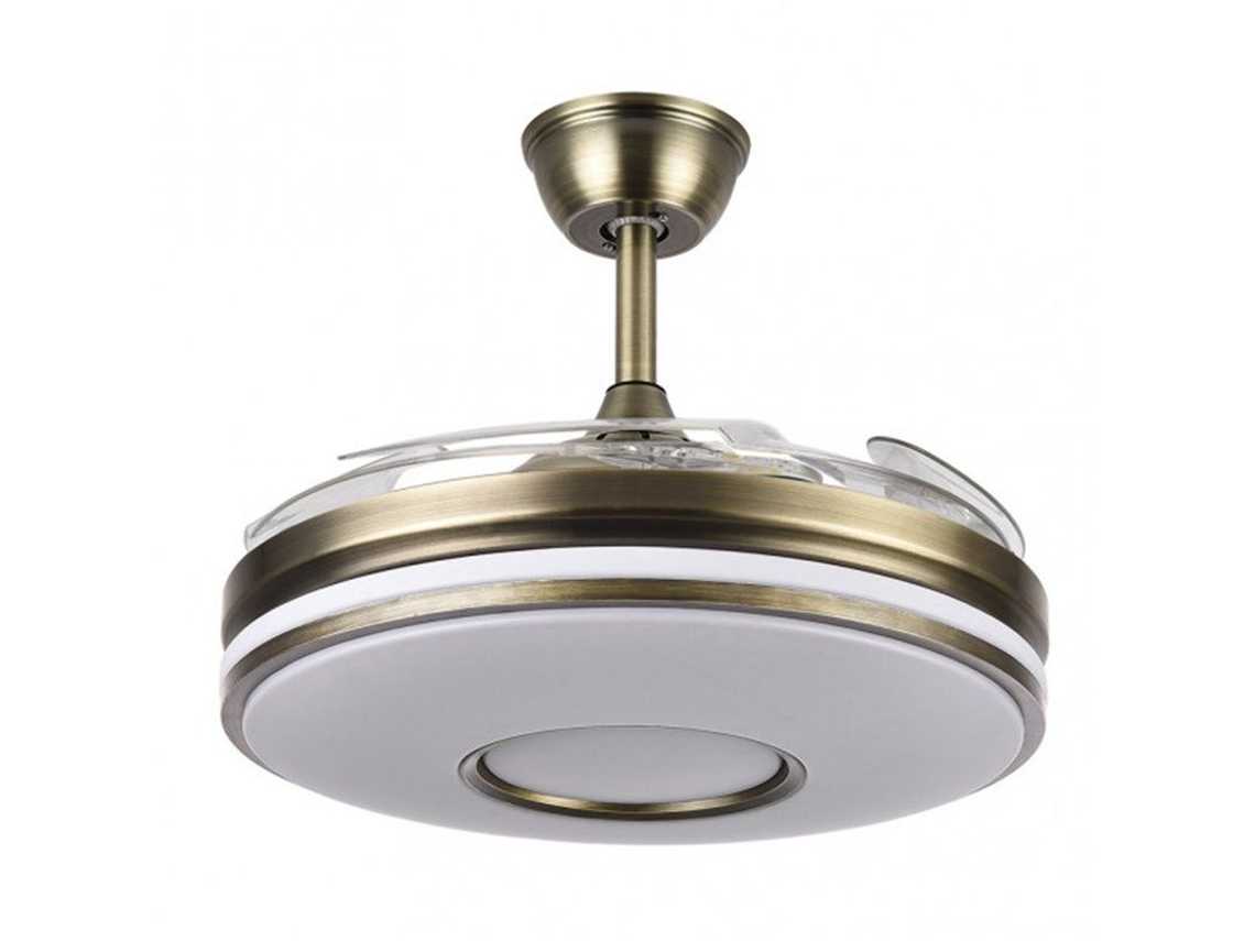 Dani Ventilador 72W 6117Lm Couro 4 Lâminas 108D 3000-4000-6000K Remoto Memória e Temporizador FABRILAMP