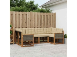 Vidaxl Conjunto De Sofás Para Exterior 6 Unid. Natural E Bege