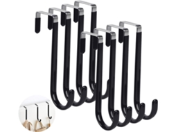 Gancho de Porta com Almofadas Feltro, Cabide de Aço Inoxidável, Preto, 1 Peça BRILVIBERA