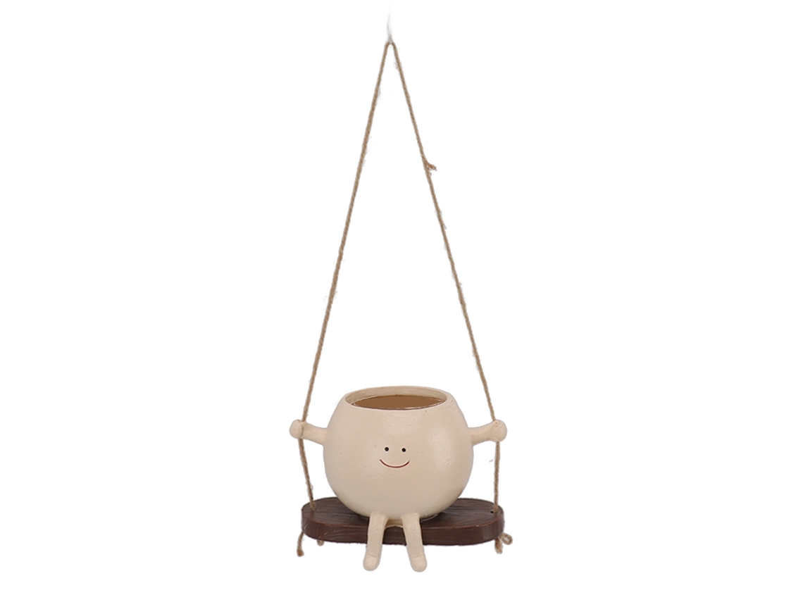 Vaso Hanging Swing Face De Resina Para Plantas Succulent