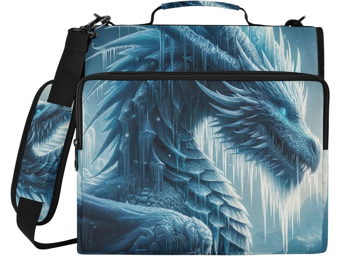 Icy Bolsa Organizadora Dragon Escola E Trabalho, Estojo Com Zíper E Pasta De 3-argolas, Impermeável