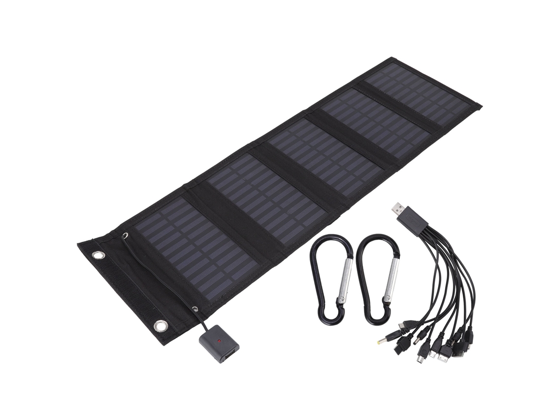 Laxiscreed Carregador Solar Dobrável De 15w Impermeável Com Usb, Ideal Para Viagens E Aventura