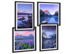 Composição De Quadros Paisagens De Montanha E À Beira-mar Espelharte (4 Peças)