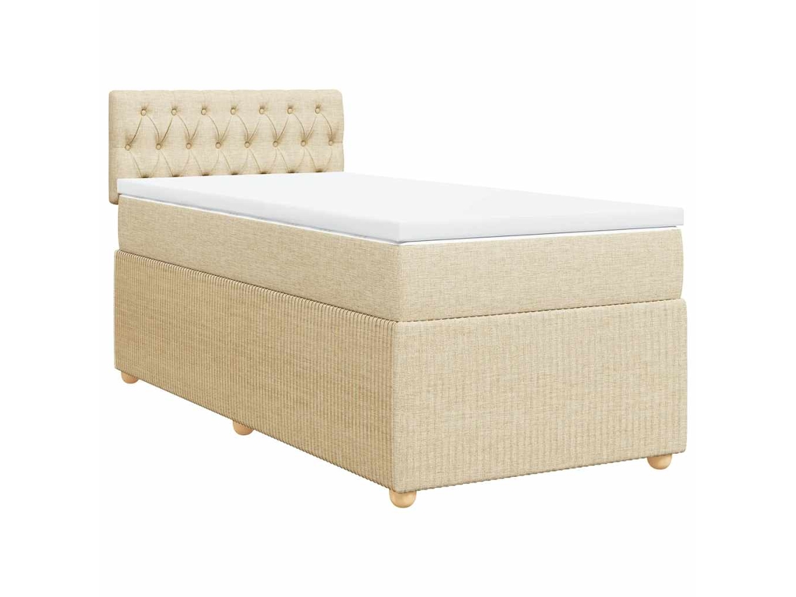 Cama com Molas/colchão 90x200 Cm Tecido Cor Crème MAISON EXCLUSIVE