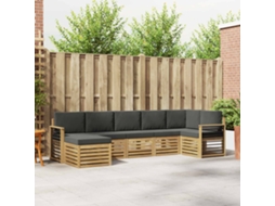Vidaxl Conjunto De Sofás Para Exterior 7 Unid. Branco E Antracite