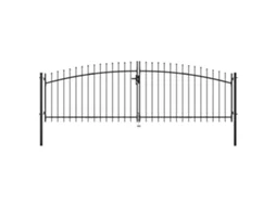 Portão Jardim Vidaxl Preto Aço (400x175cm)
