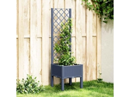 Vidaxl Vaso/floreira De Jardim C/ Treliça 40x40x142 Cm Pp Cinzento Azul