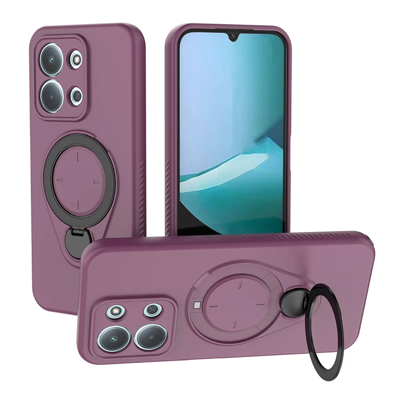 (bordô, Redmi Note 15 5g) Capa Antichoque Com Suporte Giratório De 360° E Carregamento Sem Fio Magnético