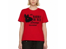 Rockinstone Halloween Rabbit Solid Red Adult T-shirt Size:l