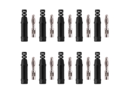 10pcs Plugues Banana de Cobre Vermelho de 4mm com Casing para Equipamentos de Teste com S/MARCA