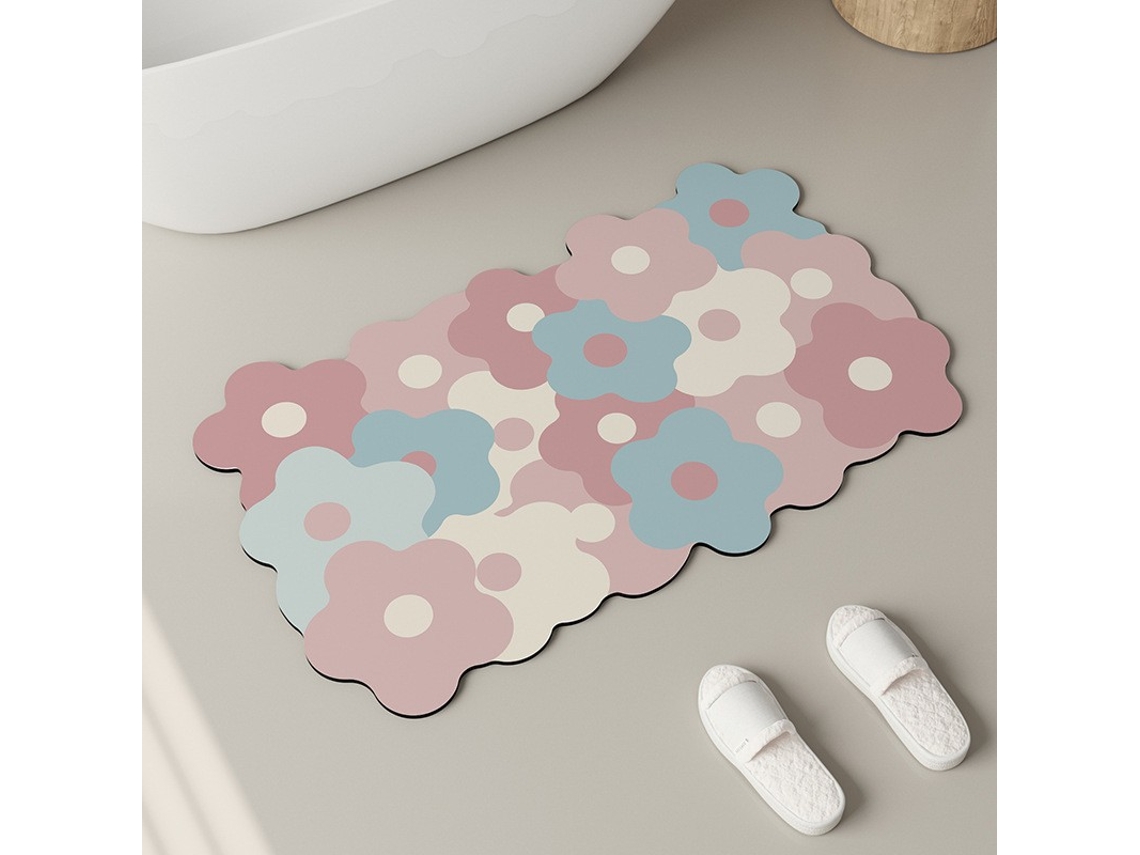 Tapetes de Banho Antiderrapantes Absorventes de Secagem Rápida para Decoração de Banheiro Azul Pó EVELTEK 40x60cm