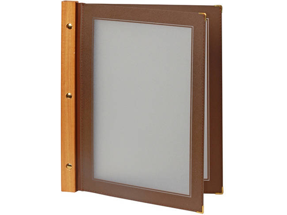 Capa para Menu SECURIT MC-WRA4-BR em Castanho e Madeira