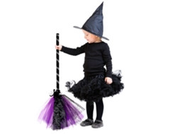 Vassoura de Bruxa para Halloween com Cores Roxo, Verde e Laranja | S/MARCA