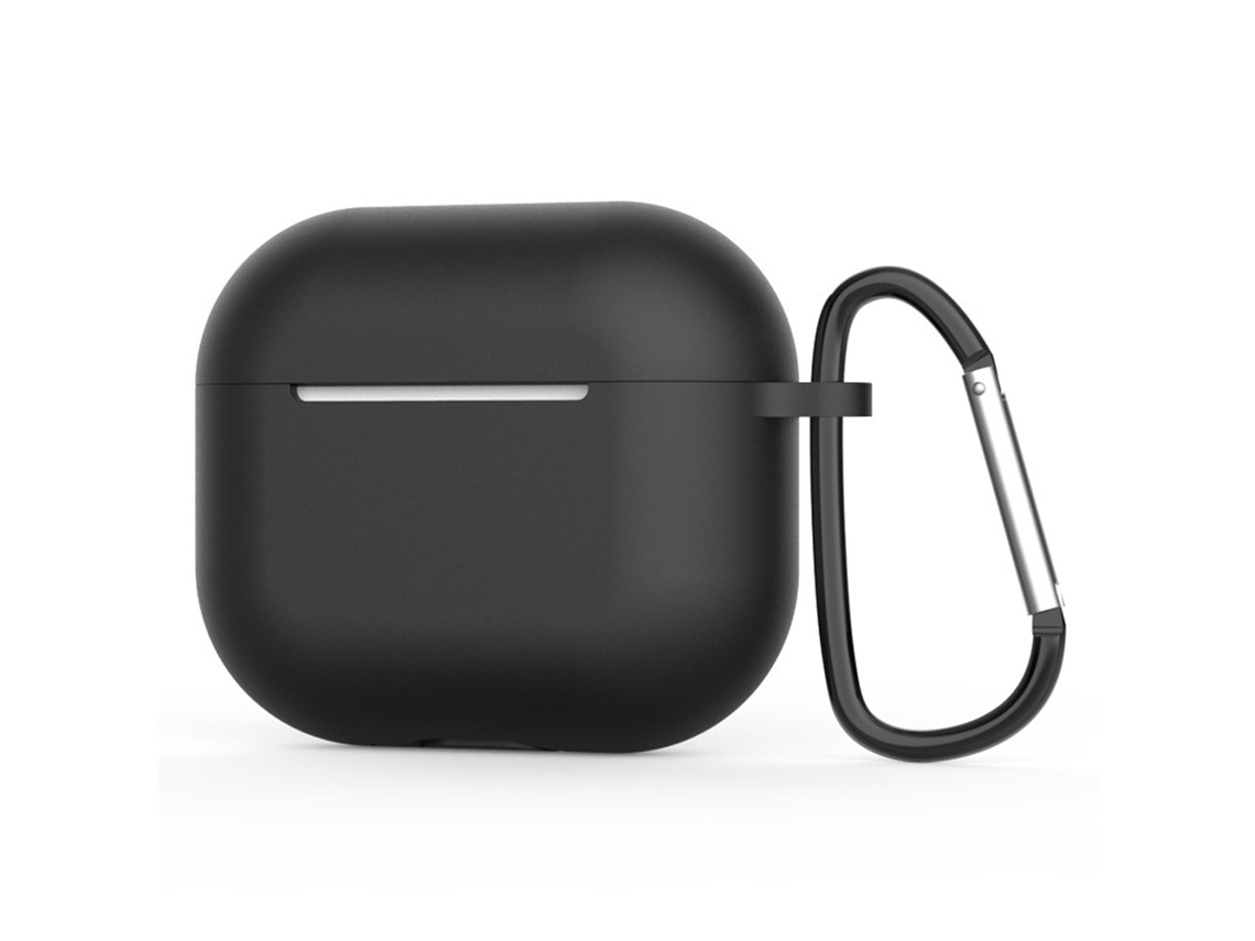 Capa Zruxe Para Apple Airpods 4 Silicone Preto (breloc Metálico, Carregamento Sem Fios, Proteção Total)