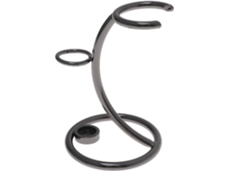 Suporte de parede para chapas Barbear em metal marrom com suporte duplo para manuais, armazenamento prático.