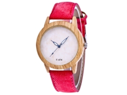 Relógio de Pulseira para Casais Simples com Pulseira de Couro Presente para Namorados (vermelho)
